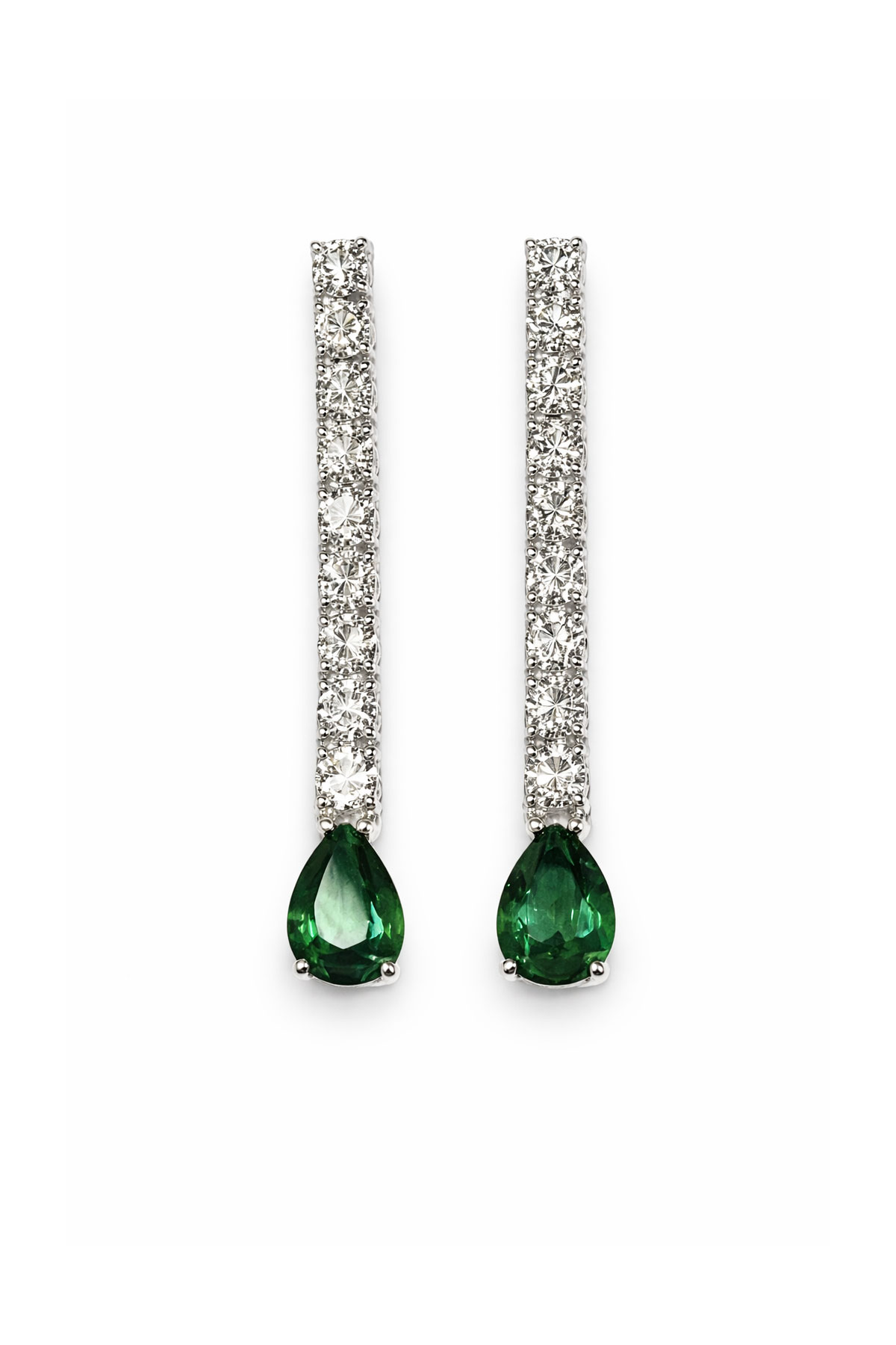 Emerald Drop Line Küpe - 