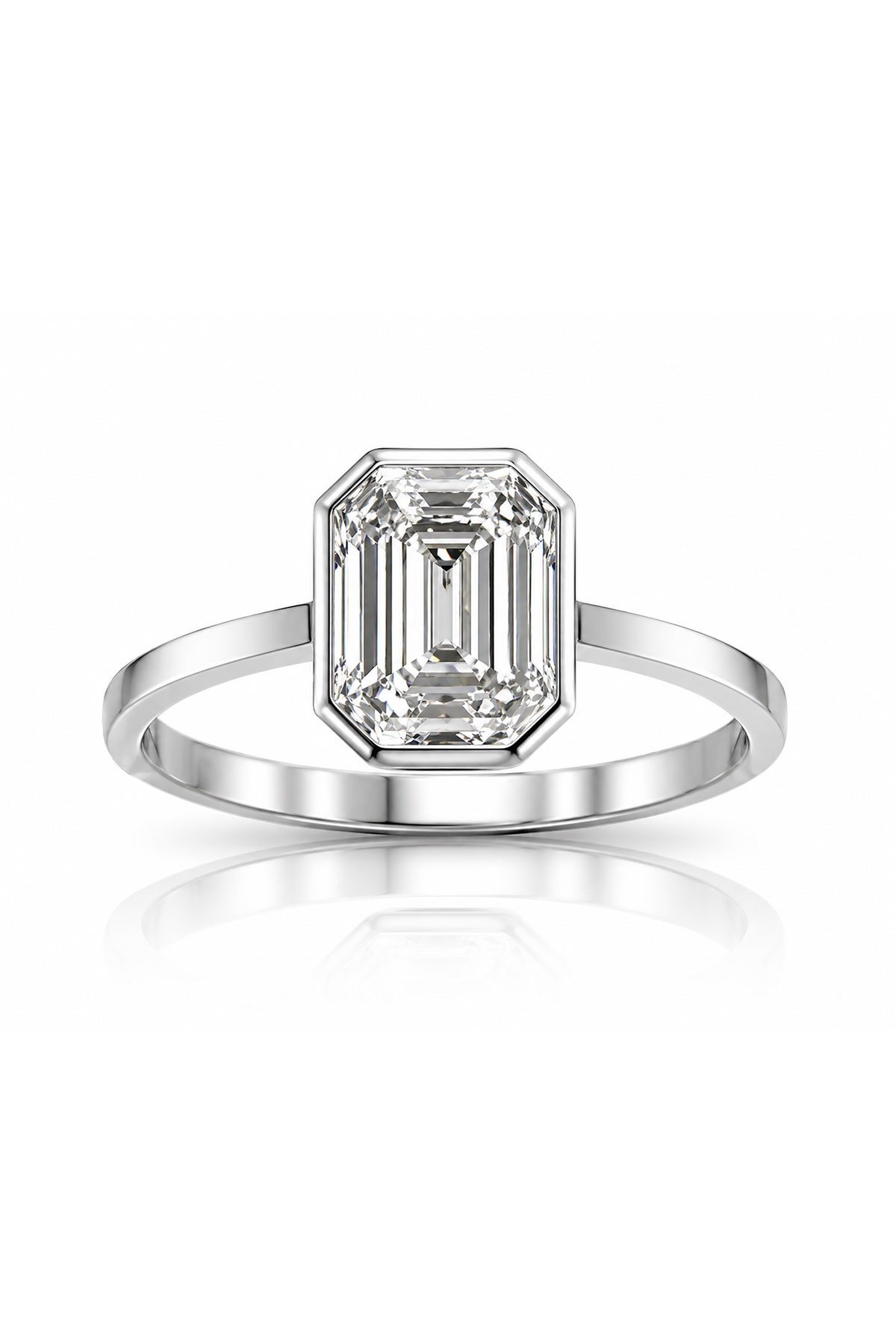 Imperial Emerald Cut Solitaire Yüzük - 1
