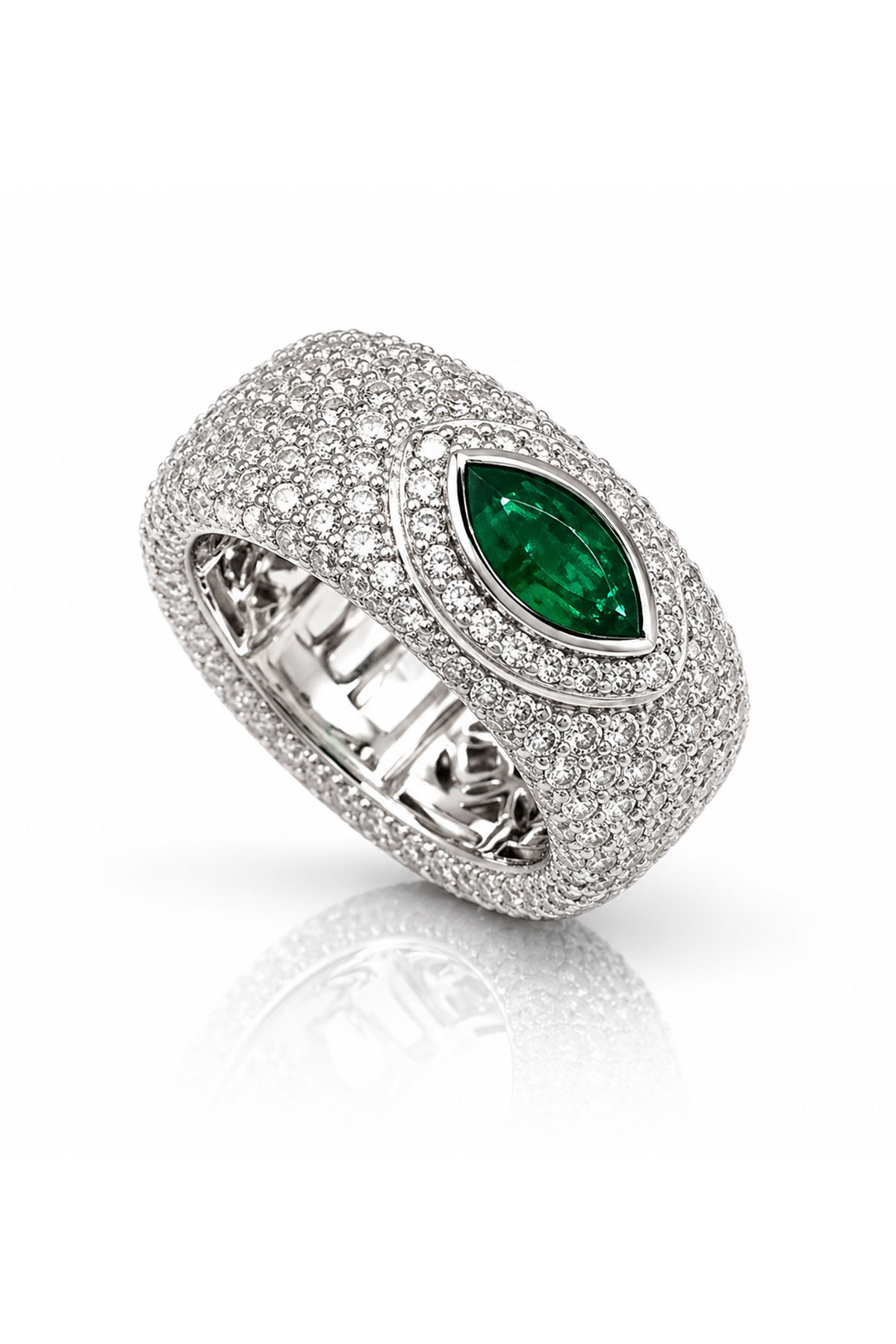 Imperial Green Pavé Pırlanta Yüzük - 