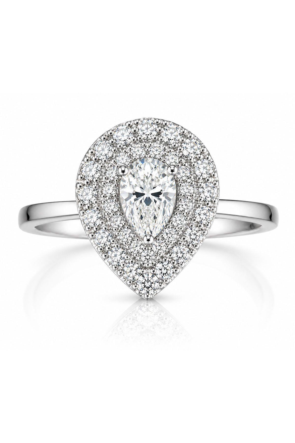 Imperial Pear Halo Yüzük - 