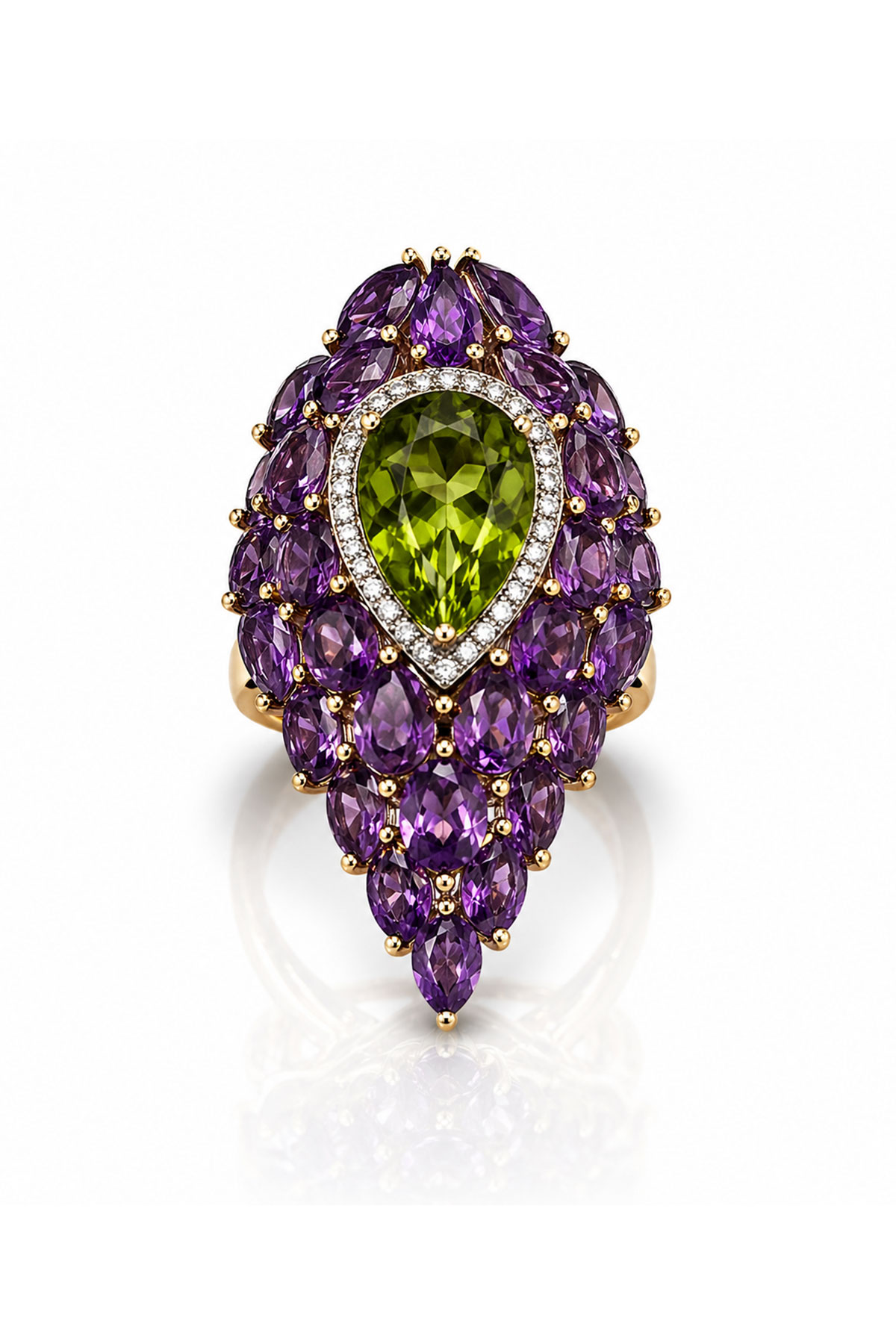 Royal Amethyst Leaf Yüzük - 1