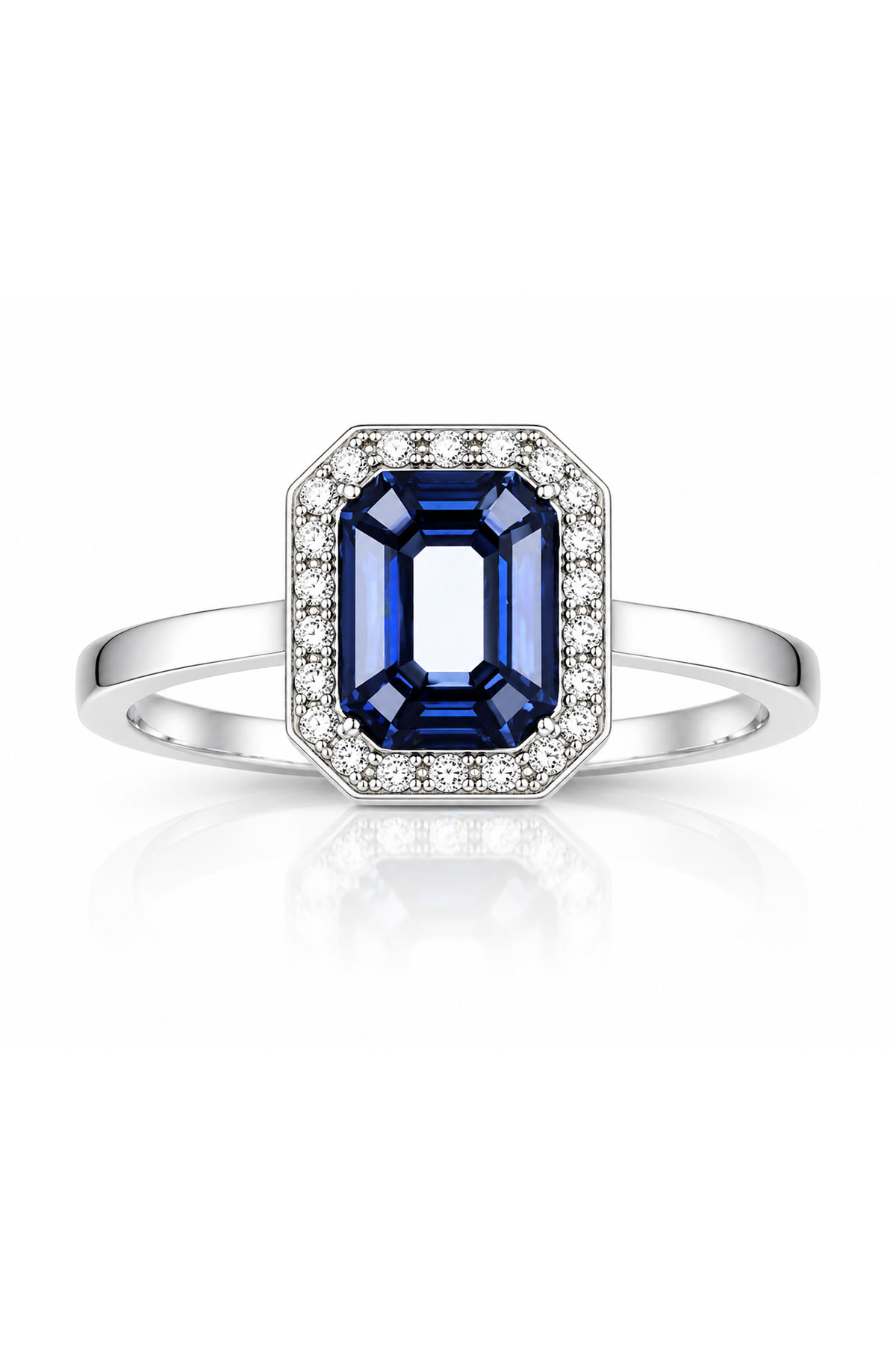 Royal Sapphire Halo Yüzük - 1