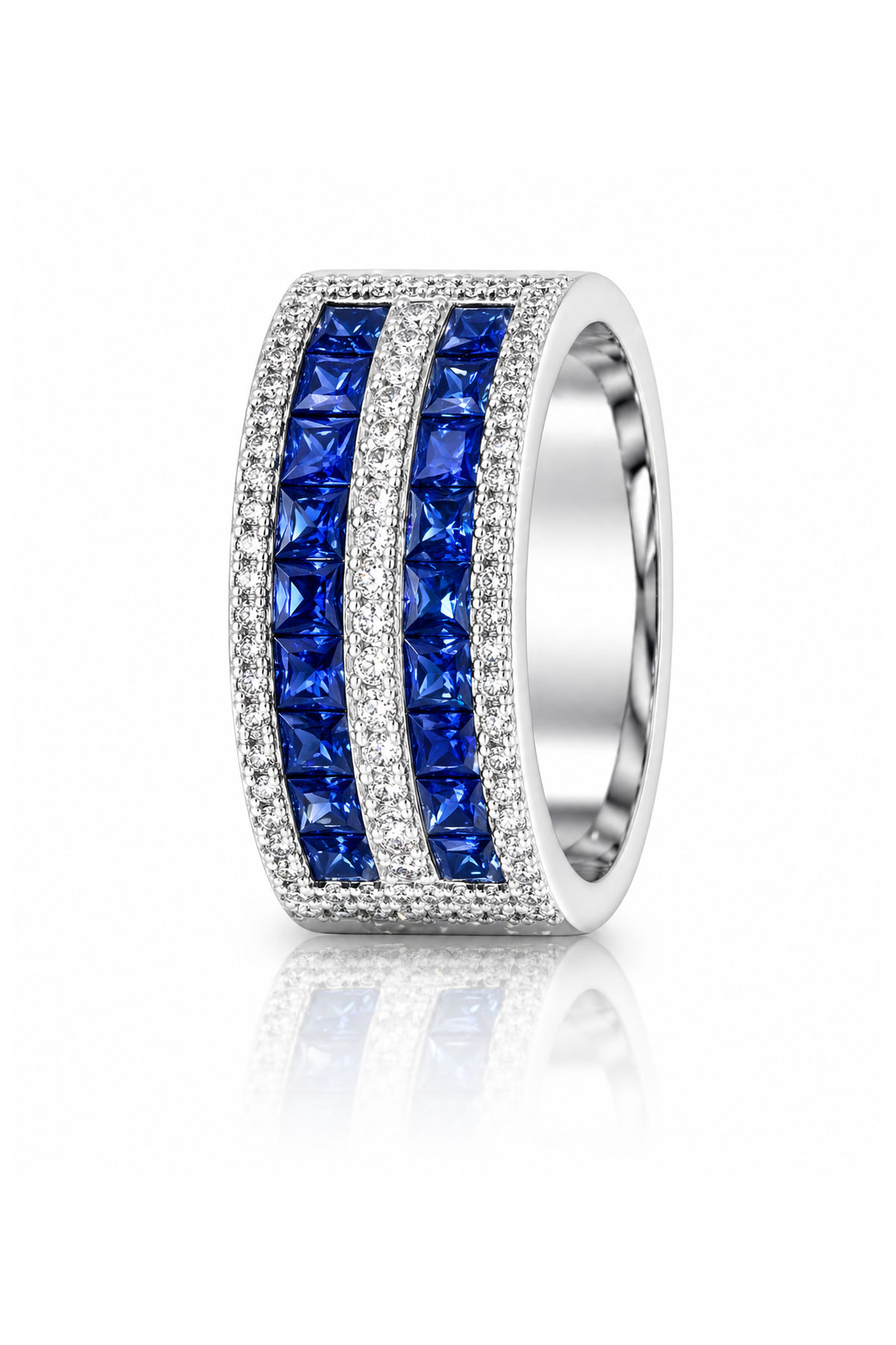 Royal Sapphire Twin Line Yüzük - 1