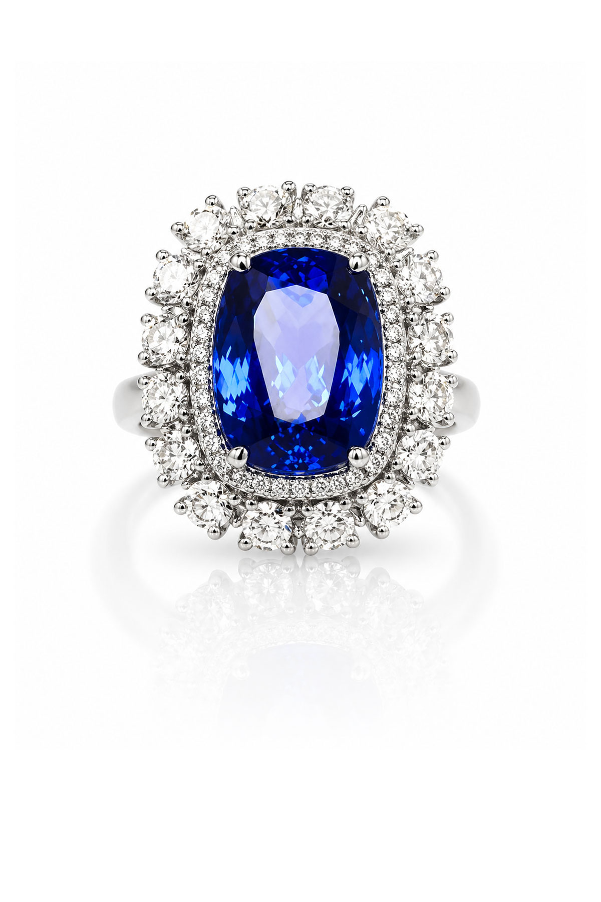Royal Tanzanite Halo Yüzük - 1