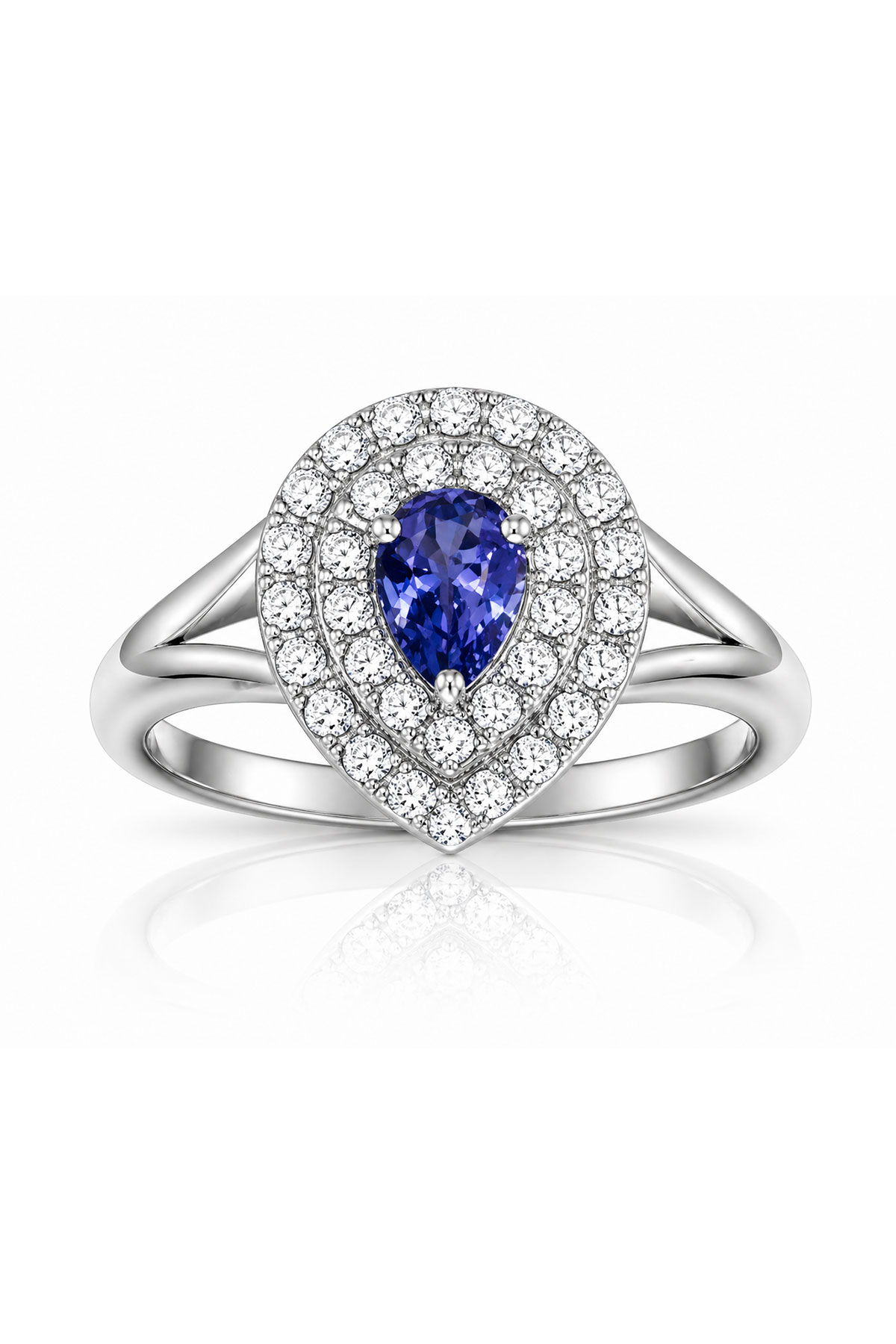 Royal Tanzanite Halo Yüzük - 1